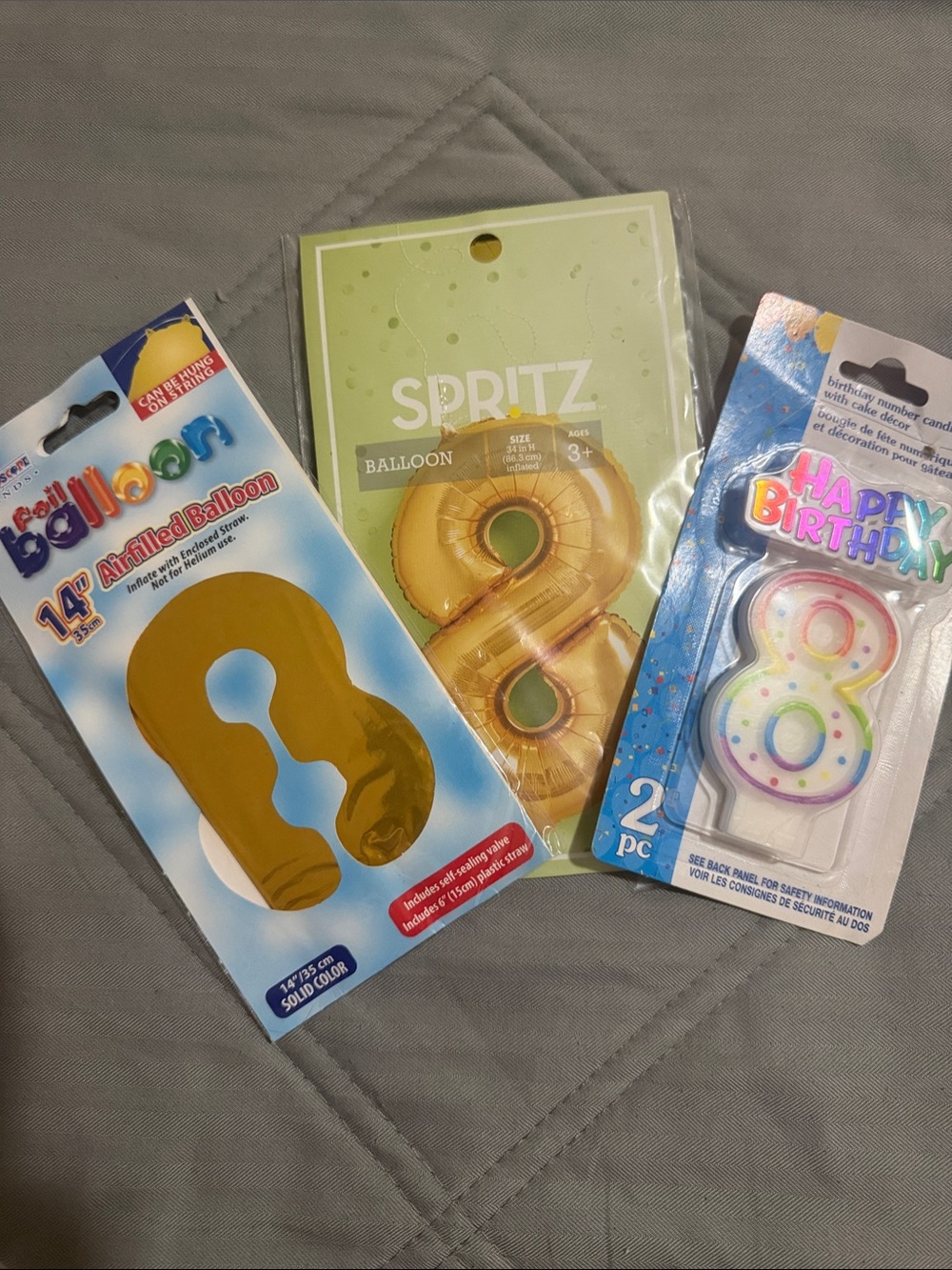 Number 8 Foil Balloon and Candle Mini Bundle